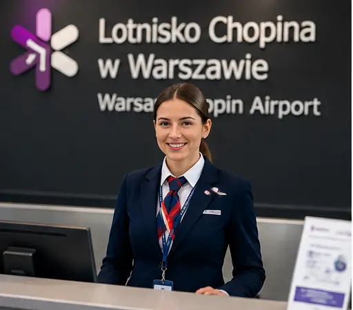 Warsaw Airport Jobs 2026 - Female Airport Check-in Staff in Poland