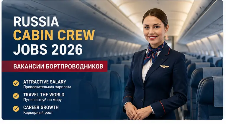 Russia Cabin Crew Jobs 2026 - Female Flight Attendant