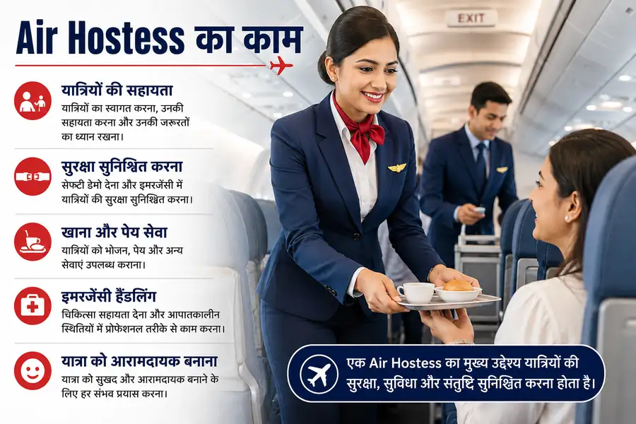 Air Hostess ka kaam aur responsibilities