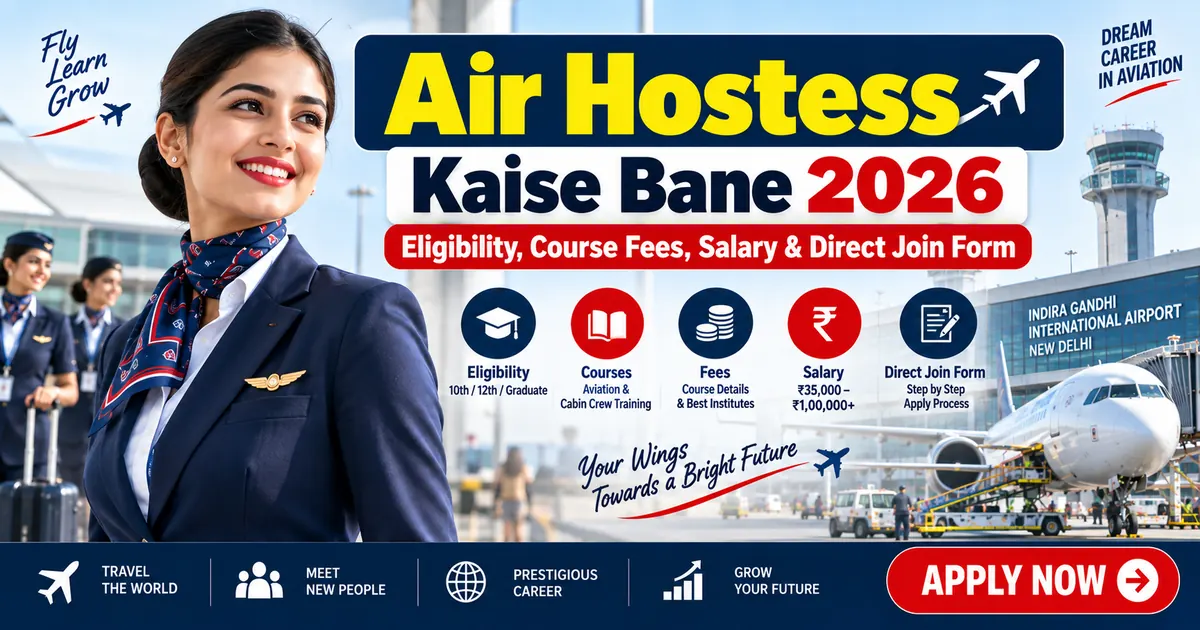Airhostess kaise bane 2026 qualification salary and direct application guide