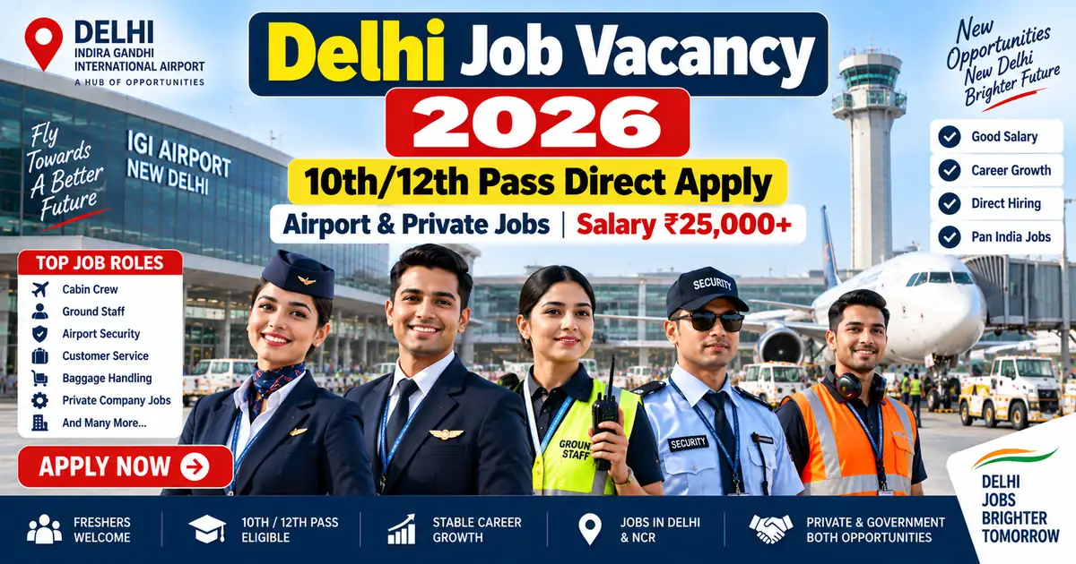 Delhi Job Vacancy 2026 Airport Ground Staff and Cabin Crew Apply